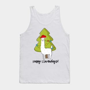 Happy Llamadays, Funny Christmas Llama Tank Top